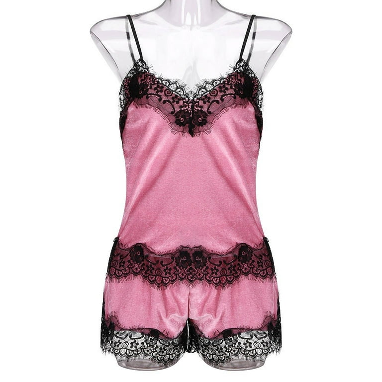 YANXIAO New Women Lingerie Camisole Bow Shorts V-Neck Tops Velvet