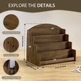 thumbnail image 3 of PUERSI Greeting Card Display Stand Holder - 4-Tier Wooden Organizer Rack for Retail Stores, Postcards, Stickers & Stationery Vendors Brown, 3 of 7
