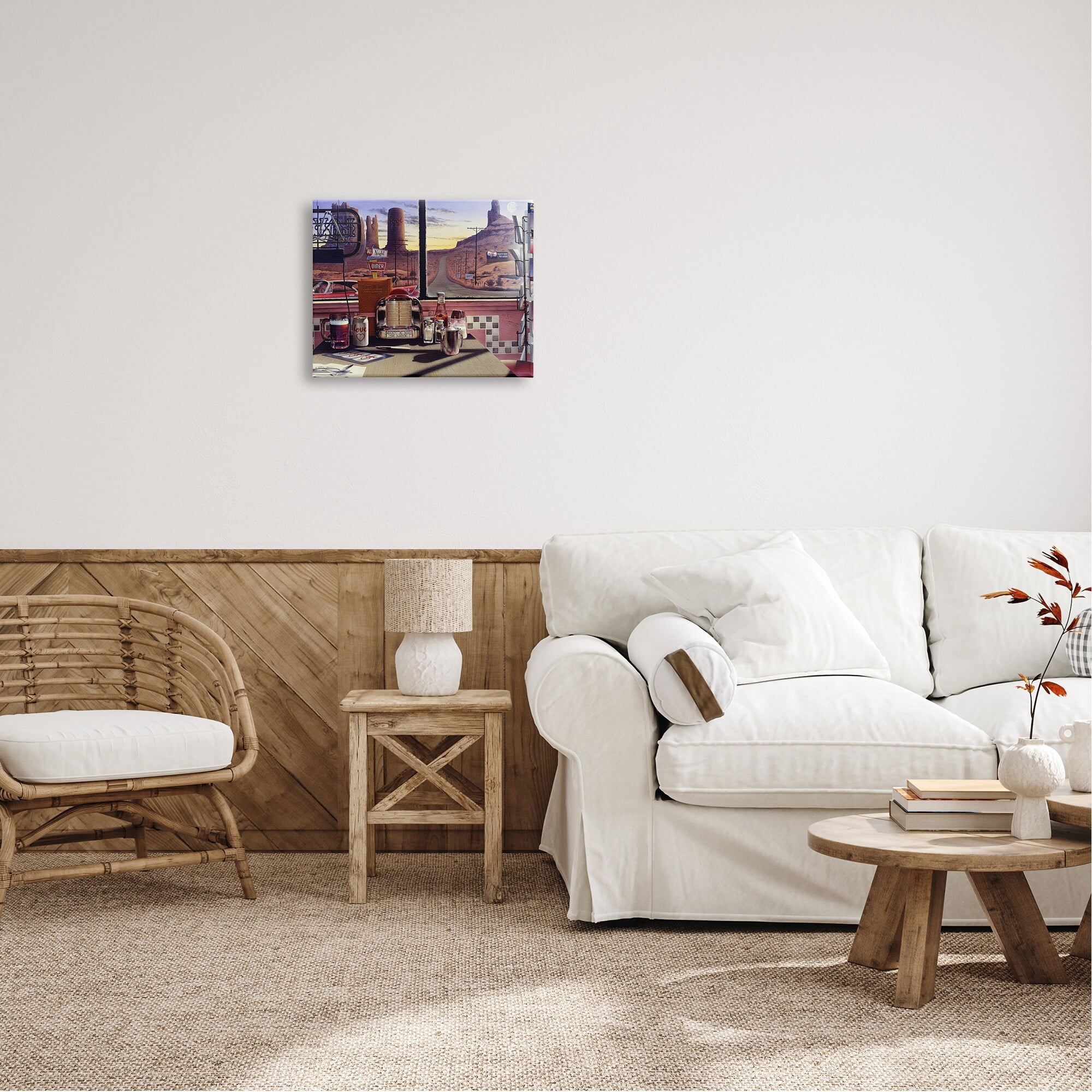 Stupell Industries Quirky Canyon Diner Surreal Scenery Postcards Table Canvas Wall Art, 30 x 24, Design by Jadei Graphics