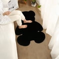 thumbnail image 4 of Bear Shaped Non-Slip Floor Mat , Fluffy Shag Rug Soft Plush Faux Wool Carpet 31X24 Inch Floor Mat for Living Room Bedroom Modern Decor (Black), 4 of 6