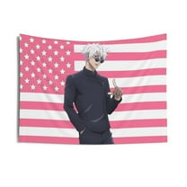 Gojo Satoru Jujutsu Kaisen tapestry Poster Wall Hanging Banner Art Aesthetic Poster for Dorm Bedroom Living Room Office Party Decor