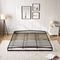 thumbnail image 1 of King size 6-pulgada heavy duty low marco de cama - metal platform mattress foundation, noise-free, no box spring required, easy to assemble, non-slip negra, 1 of 6
