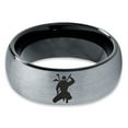 thumbnail image 2 of Tungsten Ninja Samuri Sword Martial Arts Band Ring 8mm Men Women Comfort Fit Black Dome Brushed Gray Polished, 2 of 4