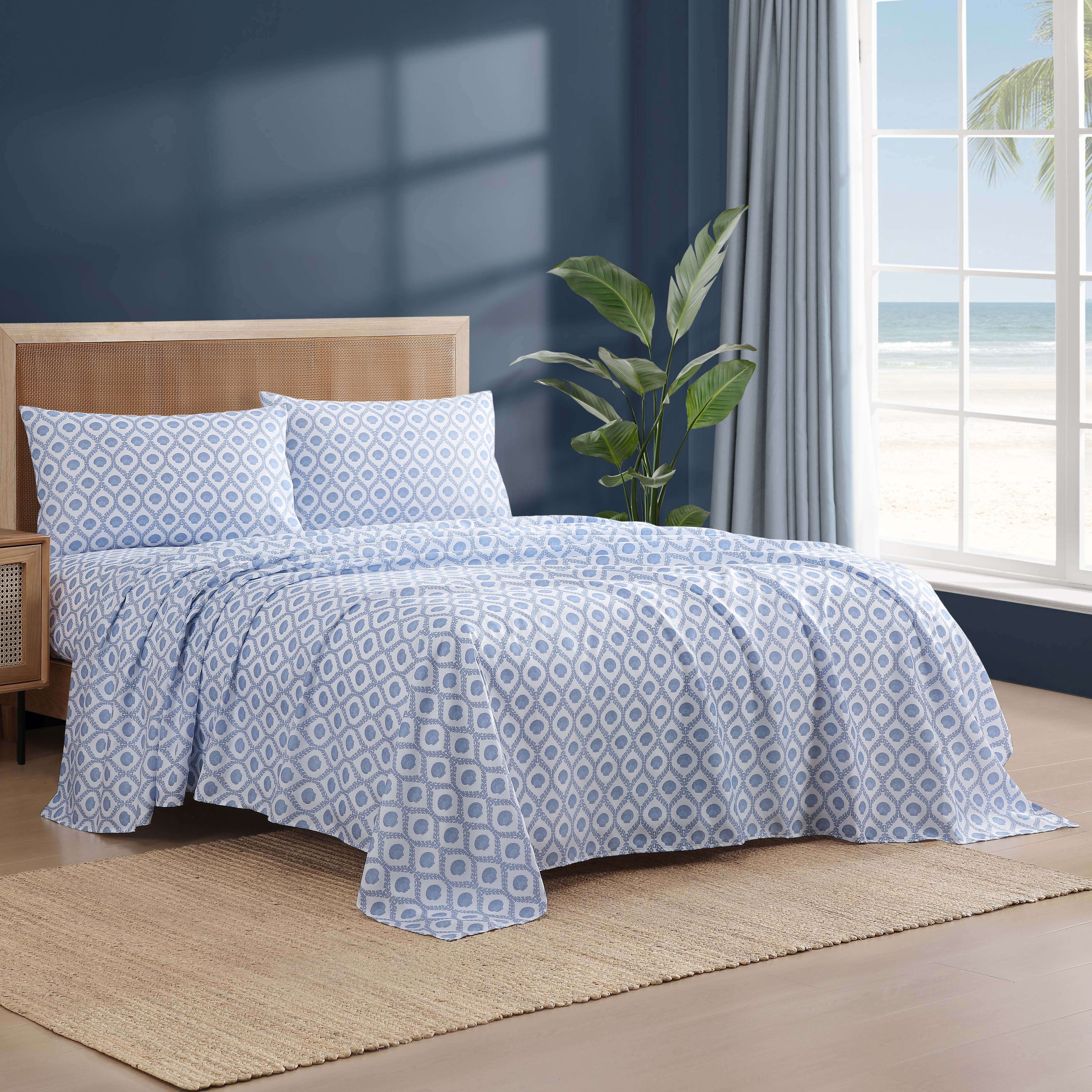 Caribbean Joe, Coastal 4PC Sheet Set, Full, Cove