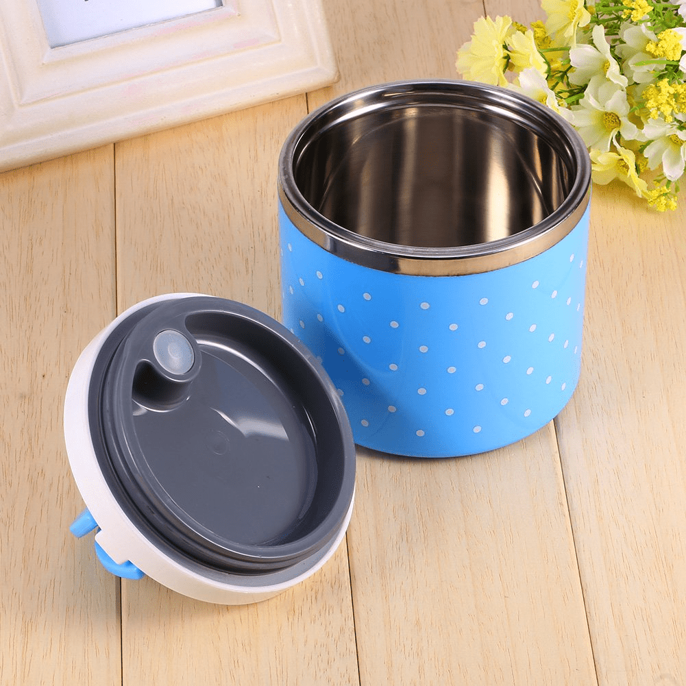 AMERTEER Portable Food Warmer School Lunch Box Bento Thermal Insulated Food  Container 1 Layer Stainless Steel Insulated Square Lunch Box for Children