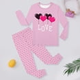 thumbnail image 2 of XAOFW Girl's Outfits Sets Valentines Day Print Long Sleeve Crewneck T Shirts And Pants Two Piece Outfit Home Loose Fit Set Daily Lounging Soft Cute Clothing Sets, 2 of 4