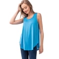 thumbnail image 2 of URBAN DAIZY Women's Casual Sleeveless Top Scoop Neck Round Hem Loose Fit Flowy Tunic Basic Tank T Shirt UD02_T21074 Turquoise 3X, 2 of 6