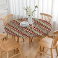 thumbnail image 3 of Red and Green Christmas Striped Pattern Round Fitted Tablecloth with Elastic Edge,Dining Table Cover Waterproof,Outdoor Round Tablecloth for Camping,Dining,Indoor and Outdoor, 3 of 7