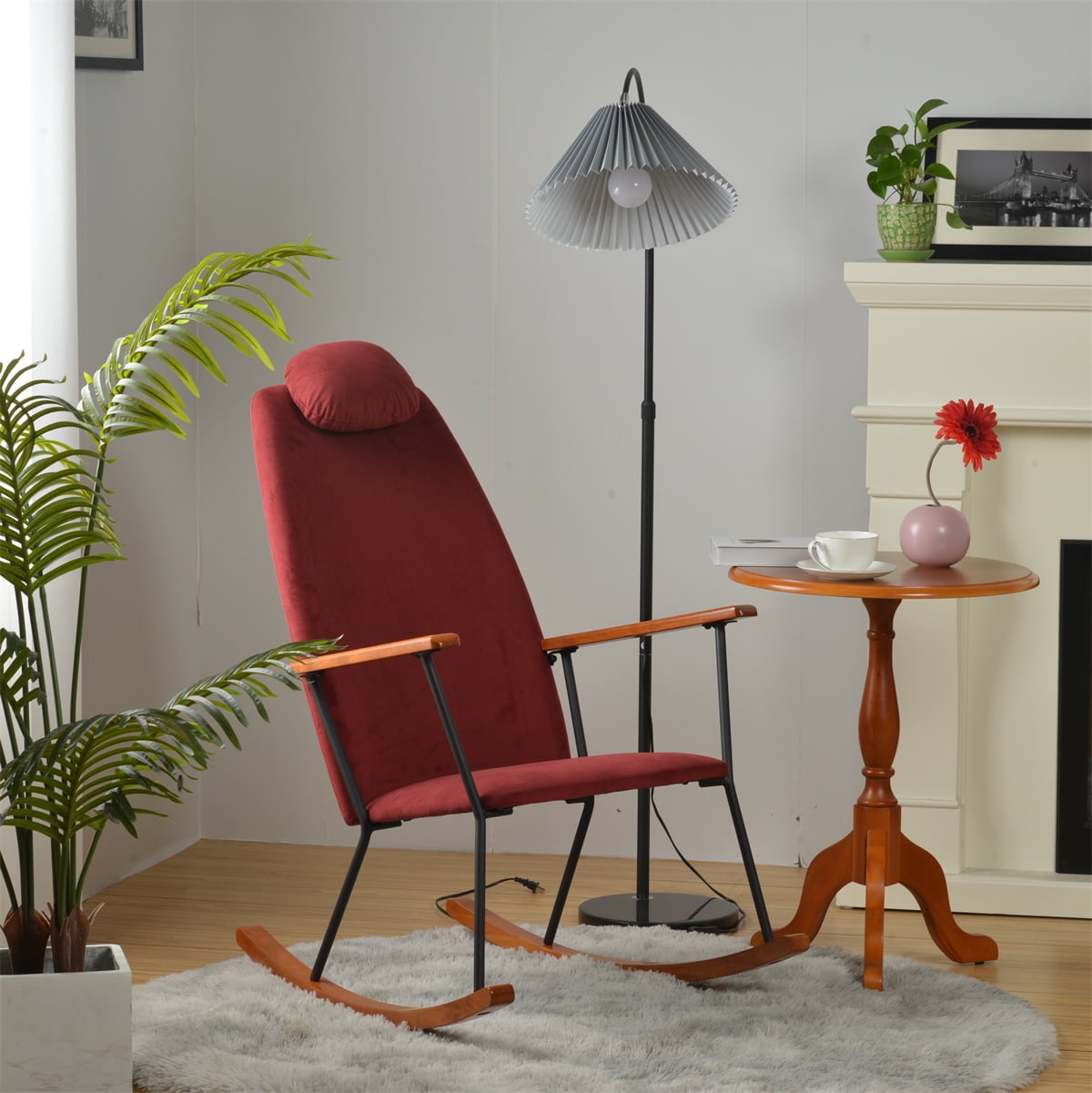 Rocking Chair,Rocking Chair with Cushion for Breast Feeding & Relaxing