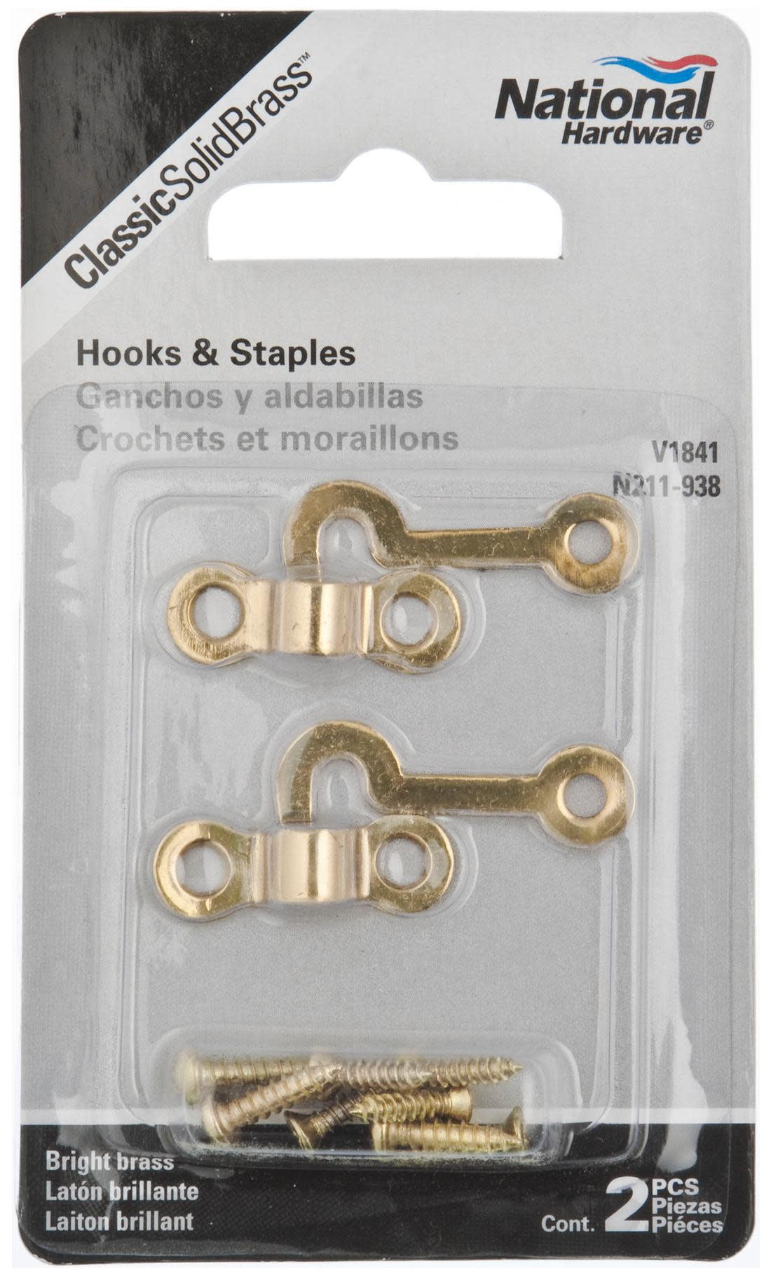 National Hardware - V1841 Hooks and Staples 2/pk - Oil-Rubbed Bronze