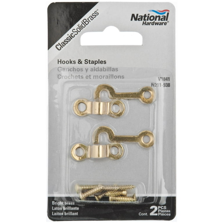 National Hardware N248-245 Heavy Duty Garment Hook, Brass - Screw-In Hooks