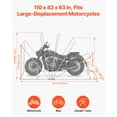 thumbnail image 2 of VEVOR Motorcycle Storage Shelter with Security Lock, 600D Oxford Flip-Up Garage Tent, Heavy-Duty All-Weather Motorcycle Cover with Ventilation Windows, 110 x 43 x 63 in Outdoor Vehicle Shelter, Black, 2 of 9