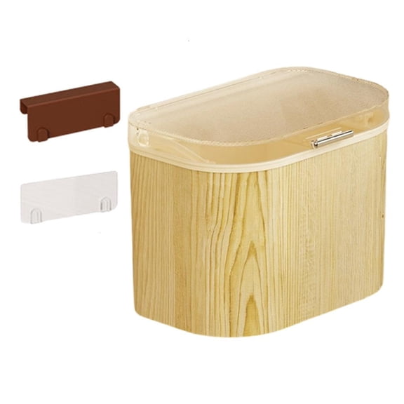 Giaone Modern Wall Mount Trash Bin Spring Lid Waste Can for Home Office Tight Space