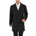 thumbnail image 5 of INSPIRE CHIC Men's Trench Coat Slim Fit Single Breasted Warm Long Overcoat Black M, 5 of 7