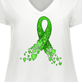 thumbnail image 4 of Inktastic Mental Health Awareness Ribbon with Green Hearts Women's Plus Size V-Neck T-Shirt, 4 of 5