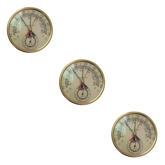 Transemion Convenient Wireless Hygrometer Gold Wireless Connection 3Set