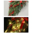 thumbnail image 4 of xaoyunyn Artificial Christmas Teardrop Swag with Realistic Leaves and Red Berries，Decorative Indoor and Outdoor Hanging Wreath with Bow for Home and Garden, 4 of 8