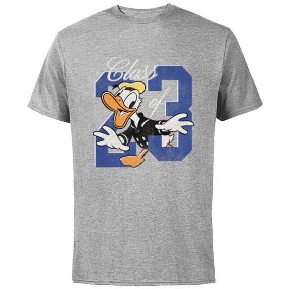 Disney Donald Duck Class of 23 Graduation 2023 Retro - Short Sleeve Cotton T-Shirt for Adults - Customized-Athletic Heather