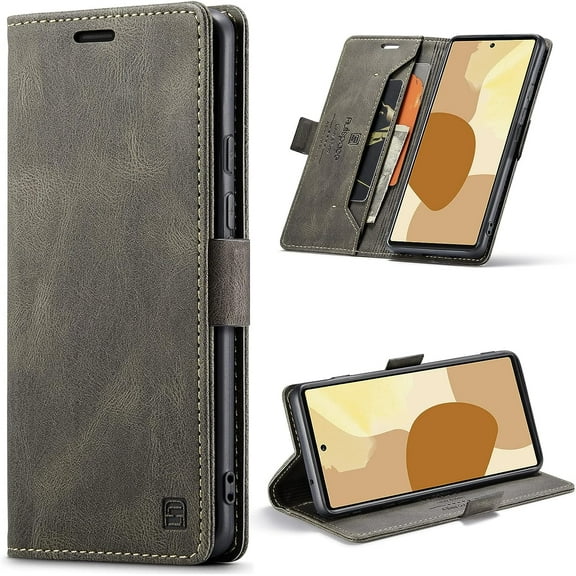 Wallet Case for Google Pixel 6 Pro,Magnetic Protect PU Leather Flip Case with Card Holders RFID Blocking Kickstand Shockproof Protection Case for Google Pixel 6 Pro 2021 (Brown)