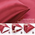 thumbnail image 6 of PiccoCasa Satin Pillowcases Standard Pillow Covers Set of 2, King Burgundy, 6 of 7