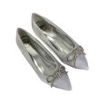 thumbnail image 3 of XY London Womens Blossom Bow Diamante Pointed Ballerina Flats, 3 of 4