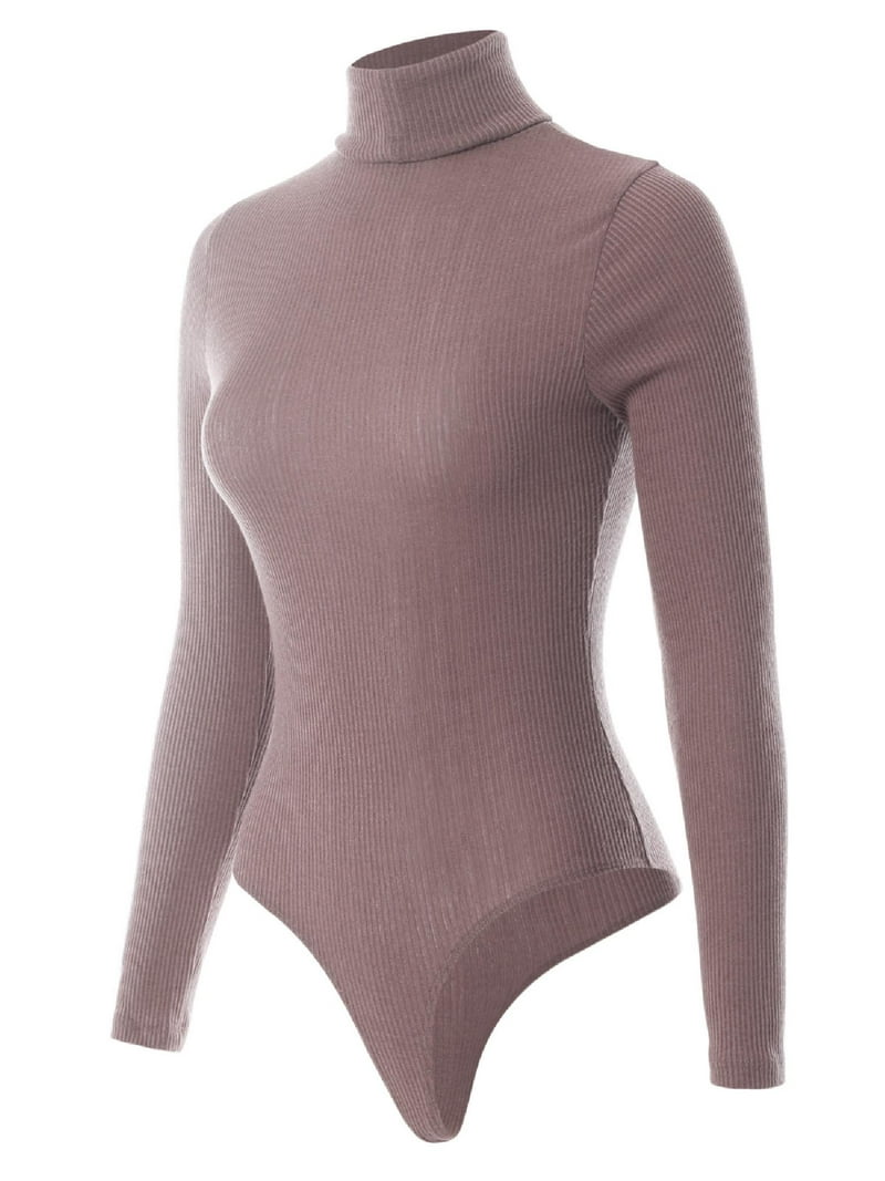 MixMatchy Women's Long Sleeves Ribbed Sweater Turtleneck