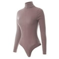 thumbnail image 3 of MixMatchy Women's Long Sleeves Ribbed Sweater Turtleneck Bodysuit Leotard, 3 of 7