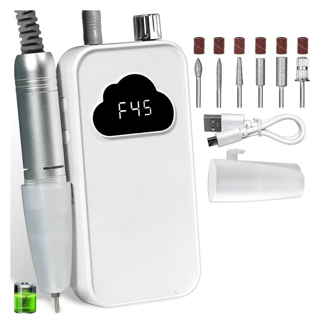Machine à Percer les Ongles Portable 45000RPM Rechargeable Sans Fil Manucure Électrique Perceuse à Ongles, Largement Utilisation