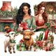 thumbnail image 2 of JAIIMAN 99 pegatinas navideñas con animales del bosque, granja acogedora, ciervos, comida de festival, vegetación, álbumes de recortes, diarios basura, manualidades, 2 of 5