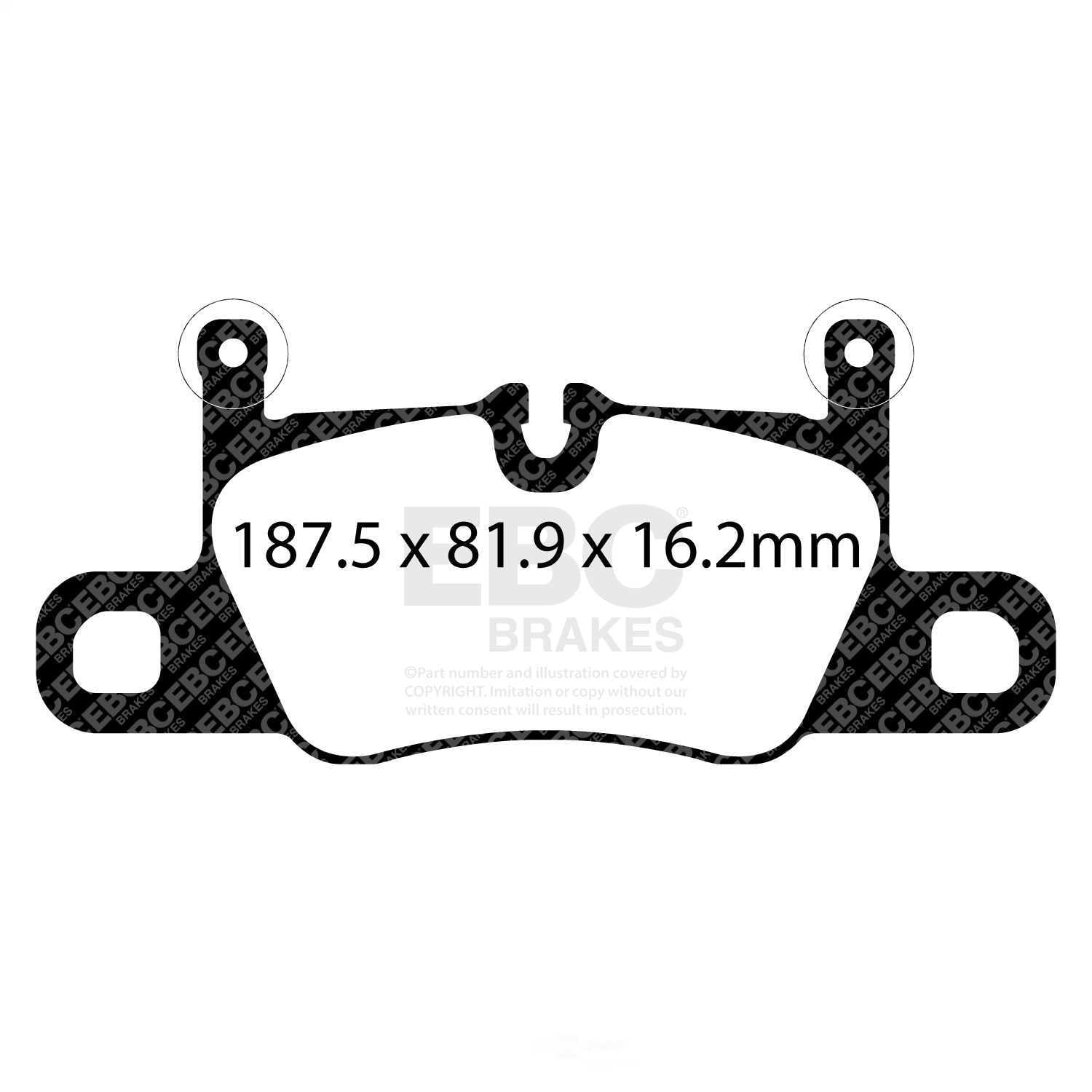 EBC Brakes Redstuff Premium Fast Street Pad For All Engine Sizes Fits select: 2016-2022 PORSCHE 911, 2023 PORSCHE 911 CARRERA S/CARRERA 4S/CARRERA GTS/CARRERA 4 GTS
