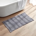 thumbnail image 2 of My Texas House Lancaster Stripe Fringe Cotton Bath Rug , Grey, 20" x 32", 2 of 6