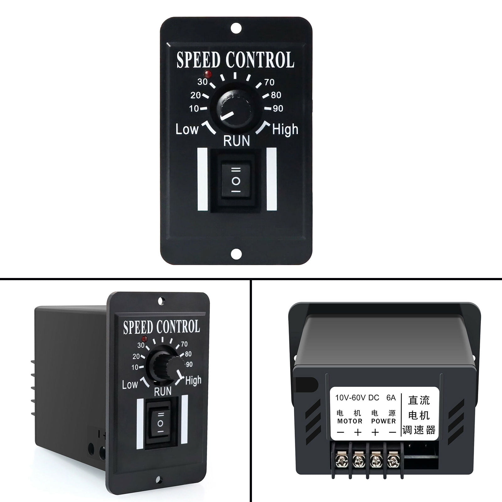 12V 24V 36V 48V 60V PWM DC Motor Speed Controller Reversible Switch 6A Regulator