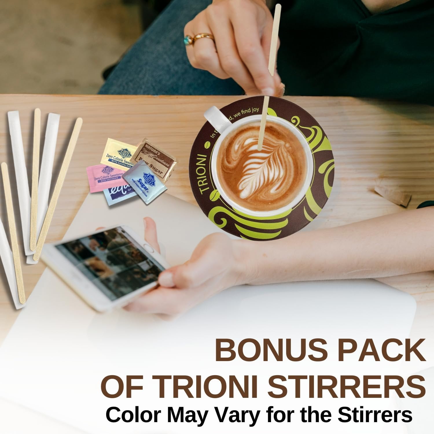 Sugar Packets and Sweetener Packets Assortment  - 421 ct of Raw, Cane, Wholesome Organic, Equal, Splenda and Saccharin Bundle Pack by TRIONI