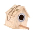 thumbnail image 4 of Casa de pájaros de madera, nido decorativo, casa de pájaros colgante campestre con soporte de percha para 215 cm x 16 cm x 183 cm, 4 of 9