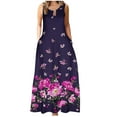 thumbnail image 1 of EQWLJWE Robes d'Été pour Femmes 2023 Robe Longue Sans Manches à Col Rond avec Poche Imprimée Grande Robe d'Été pour Femmes 2023, 1 of 5