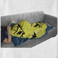 thumbnail image 5 of Halloween Soft Flannel Fleece Throw Blanket, Cat and Owl on Tree Branches with Full Moon, Cozy Plush for Indoor and Outdoor Use, 50" x 70", Petrol Blue Yellow, by Ambesonne, 5 of 5