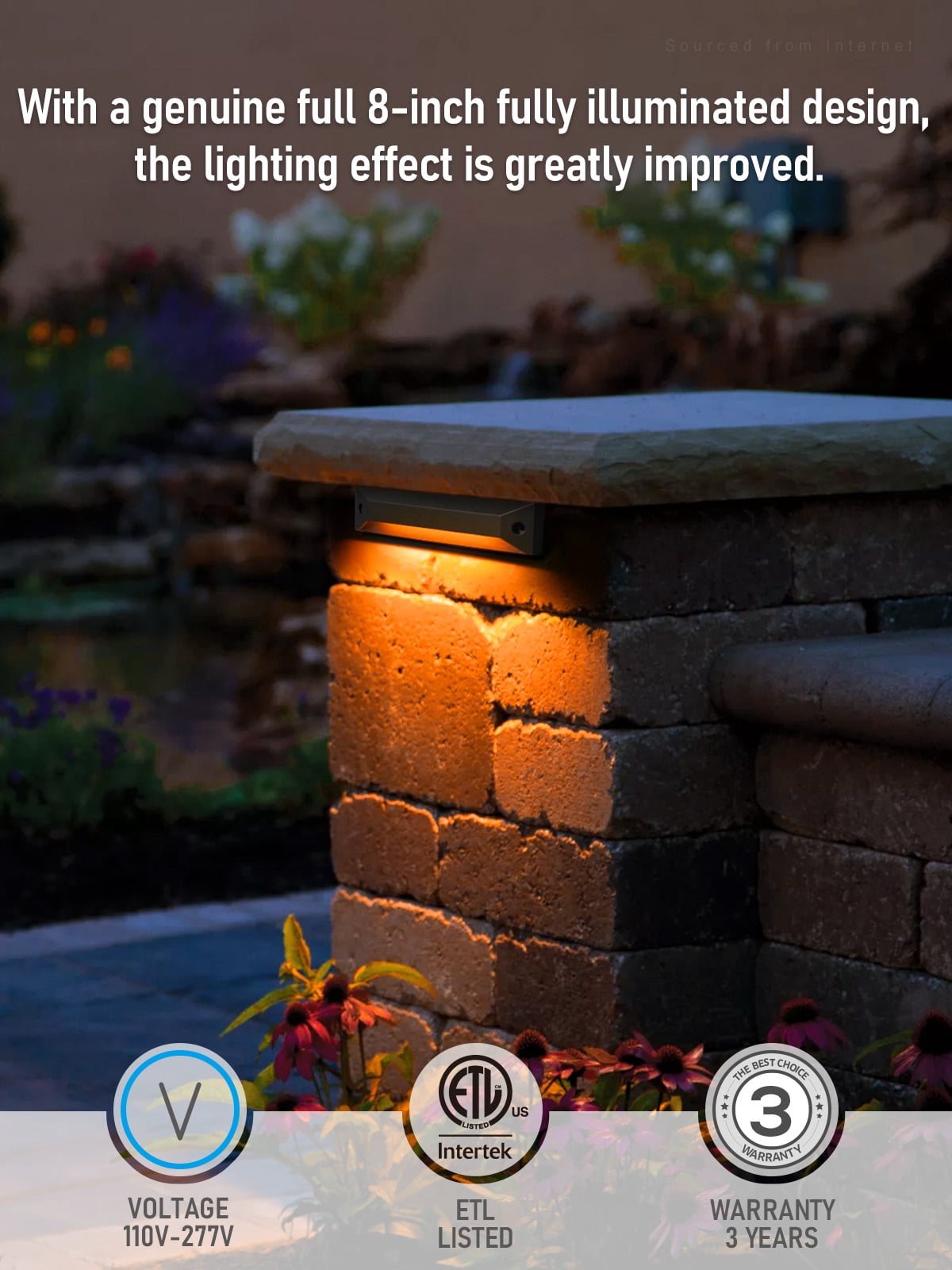 12 Pack 5CCT 8 Inch LED Low Voltage Step Lights, 12-24V AC/DC Deck Light, Aluminum, Oil Rubbed Bronze, 1800K/2700K/3000K/4000K/5000K