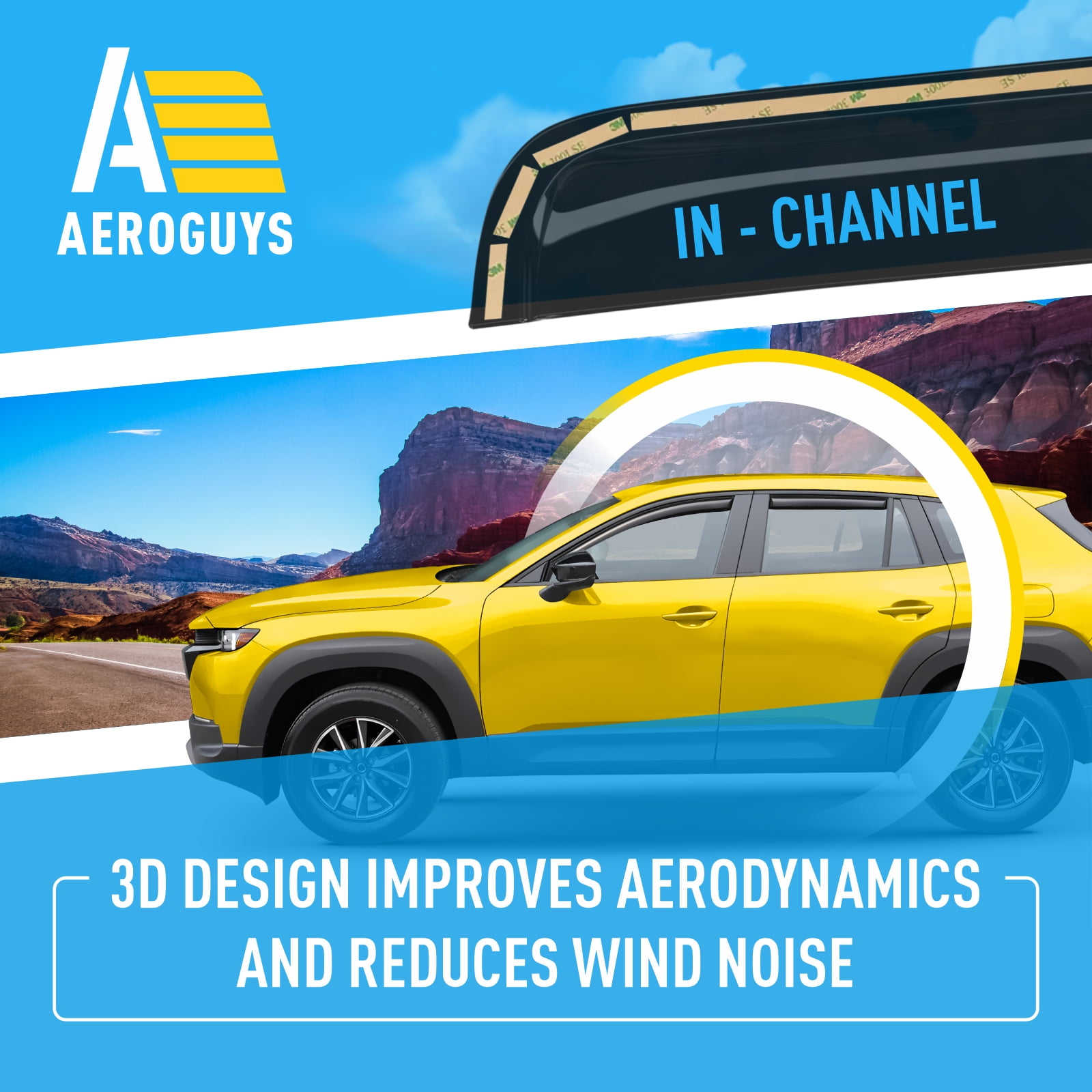AEROGUYS Extra Durable Window Deflectors In-Channel Window Visors Rain Guards Fit for Mazda CX-50 2023-2026, Sun Visors, Wind Vent Visors, vent shades, Car Accessories - 4 pcs. AG0755