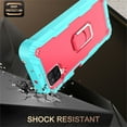 thumbnail image 4 of SaniMore for Samsung Galaxy A12 5G 6.5" Case with Hidden Bracket Rugged Heavy Duty Protective [Hard PC Back + Silicone Bumper] Shokcproof Anti-drop Tri-layer Hybird Shell For Galaxy A12 5G, Mint/Rose, 4 of 7