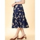 thumbnail image 4 of Falda midi floral Allegra K con Bolsillos vintage elegantes capas Cintura elástica mujer Cian tibetano S, 4 of 6