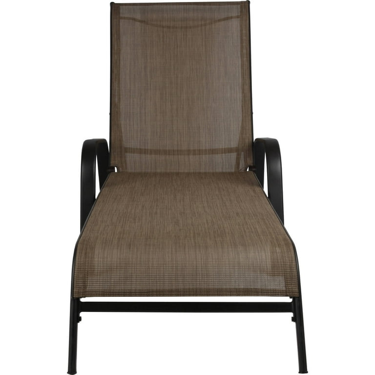 Mainstays Sling Chaise Lounger Brown Walmart