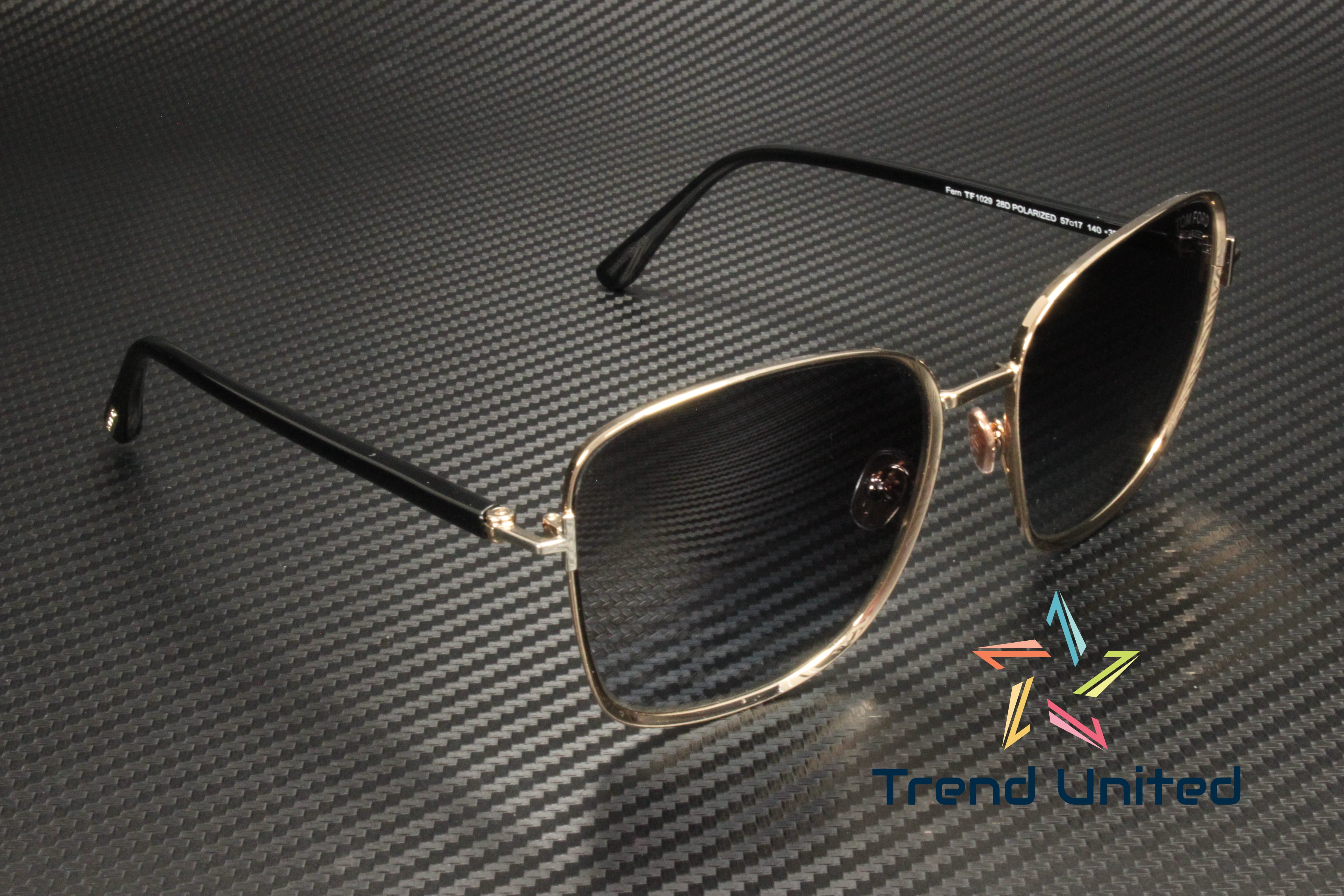 Tom FordFT1029, Shiny Gold / Smoke Polarized, Size57X17X140, Woman\'s Sunglasses Tom Ford FT1029 Sunglasses | Select Eyewear main image 3