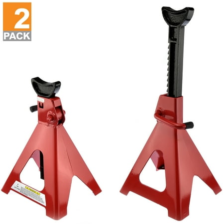 6 Ton Ratcheting Jack Stands - Hiltex 2PC 6 Ton Jack Stands | Ratcheting Heavy Duty Lift Lock Capacity Safety