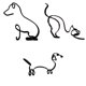 thumbnail image 1 of 3 piezas Metal moderno Perros Esculturas Estatuillas Decoración del pequeña sala, 1 of 8
