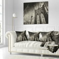 thumbnail image 3 of Designart Upward View of Brooklyn Bridge - Cityscape Photo Throw Pillow - 16x16, 3 of 5