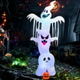 thumbnail image 1 of Costway 10 ft Inflatable Halloween Overlap Ghost Giant Decoration w/ Colorful RGB Lights, 1 of 10