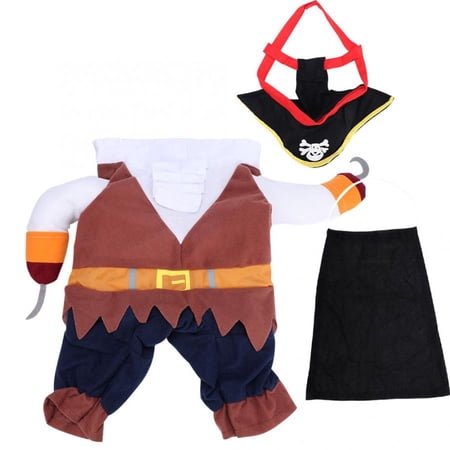 Party Pirate Funny Dressing Up Pet Clothes Cat Costume Halloween Decoration Corsair Suit S