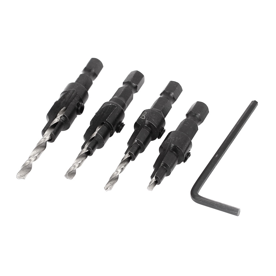 Unique Bargains Taper 6# 8# 10# 12# Quick Change 1 4" Hex Shank Countersink Drill Bit... by