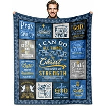 Christian Gifts for Men, Religious Gifts for Men Faith, Mens Christian Gift Blanket 60"X50", Spiritual Gifts for Men, Religious Inspirational Gifts for Men, Baptism Gifts for Men