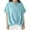 Blue ., variant on Summer Savings BOVXNPU Summer Tops for Women, Plus Size Womens Casual Tops,Women's Solid Color Temperament-Neck Sleeve Oversized Top Loose and Linen Shirt
